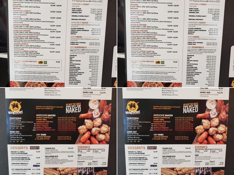 Pizza Hut Menu