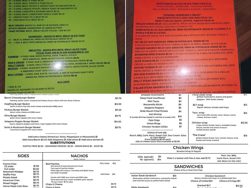 Bay Shore Bar and Grill Menu