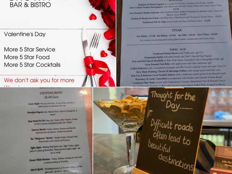 The Crown Bar & Bistro Menu