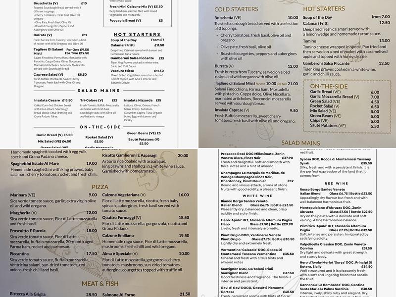 Alma's Restaurant Italian Cuisine & Pizzeria Menu