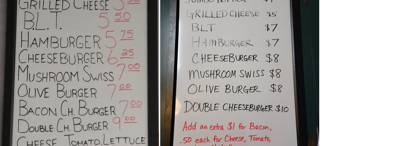 Hog's Head Saloon Menu