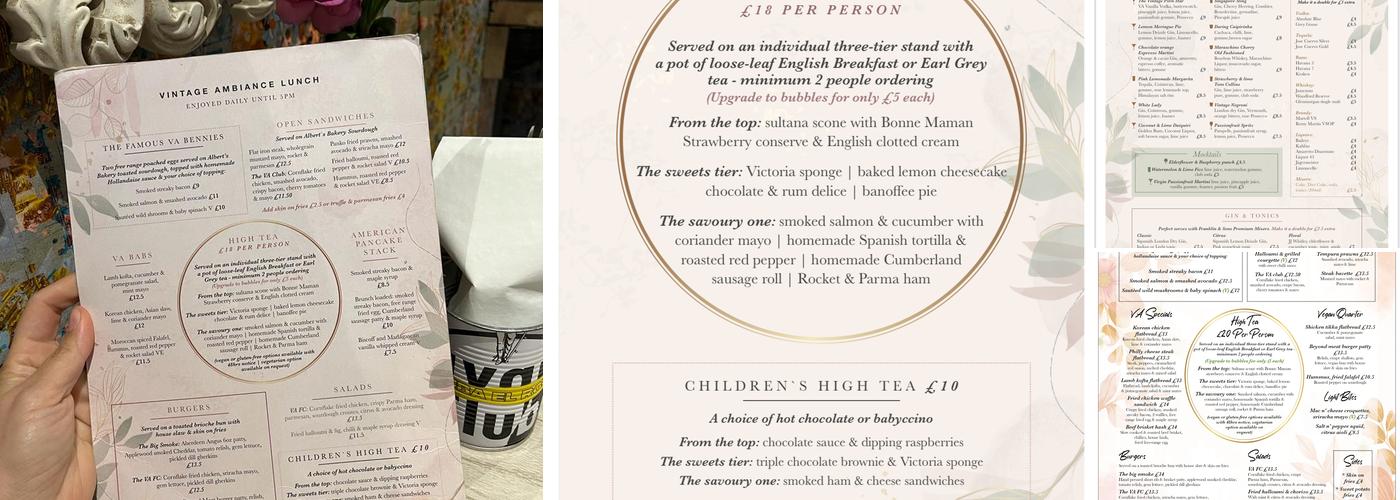 Vintage Ambiance Menu