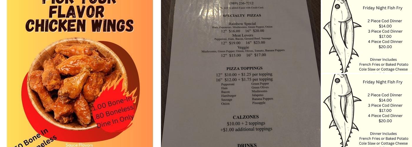 Swany's Rainbow Inn Bar & Grill Menu