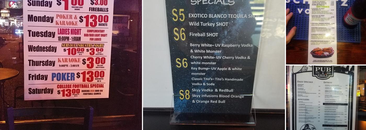 Uncle Bently's Menu