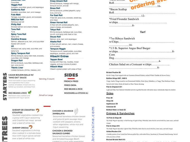 Black Creek Brewery Menu