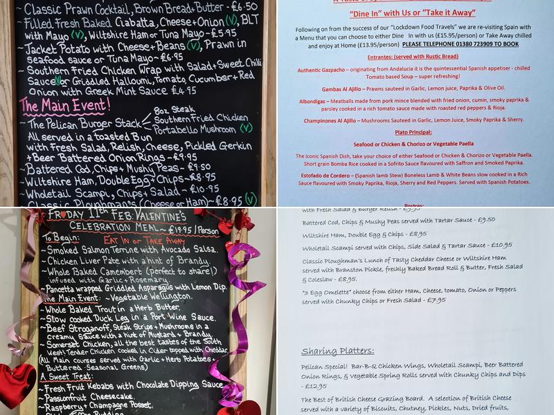 The Pelican Inn Menu