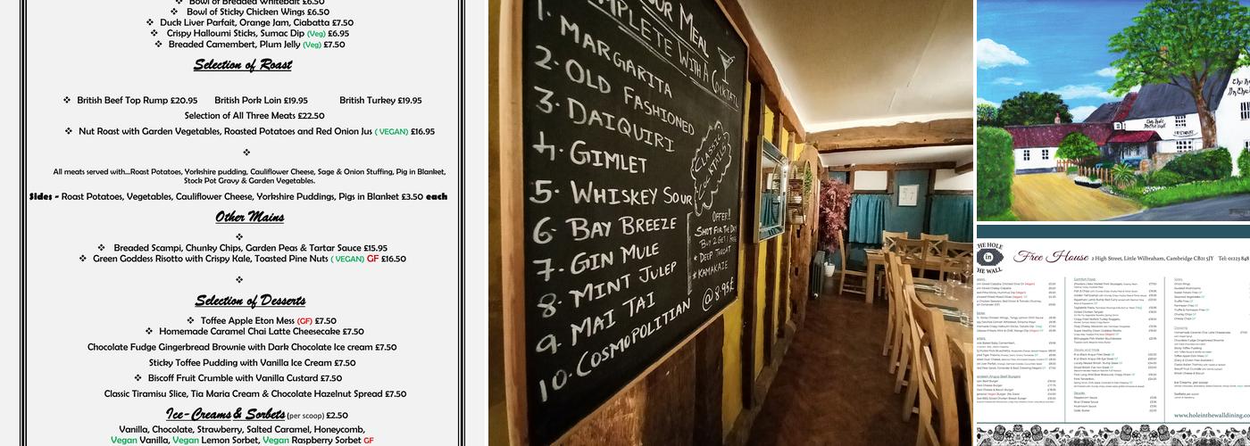 The Hole In The Wall Menu