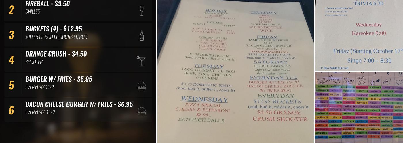 Breakers Sports Grill Menu