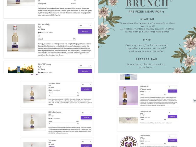 Courthouse Creek Cider Menu