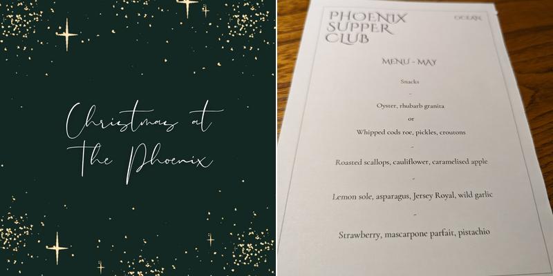 The Phoenix Tavern Menu