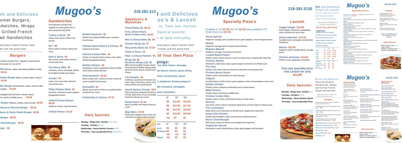 I C Muggs Menu