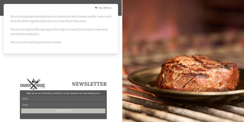 Church House Inn Menu