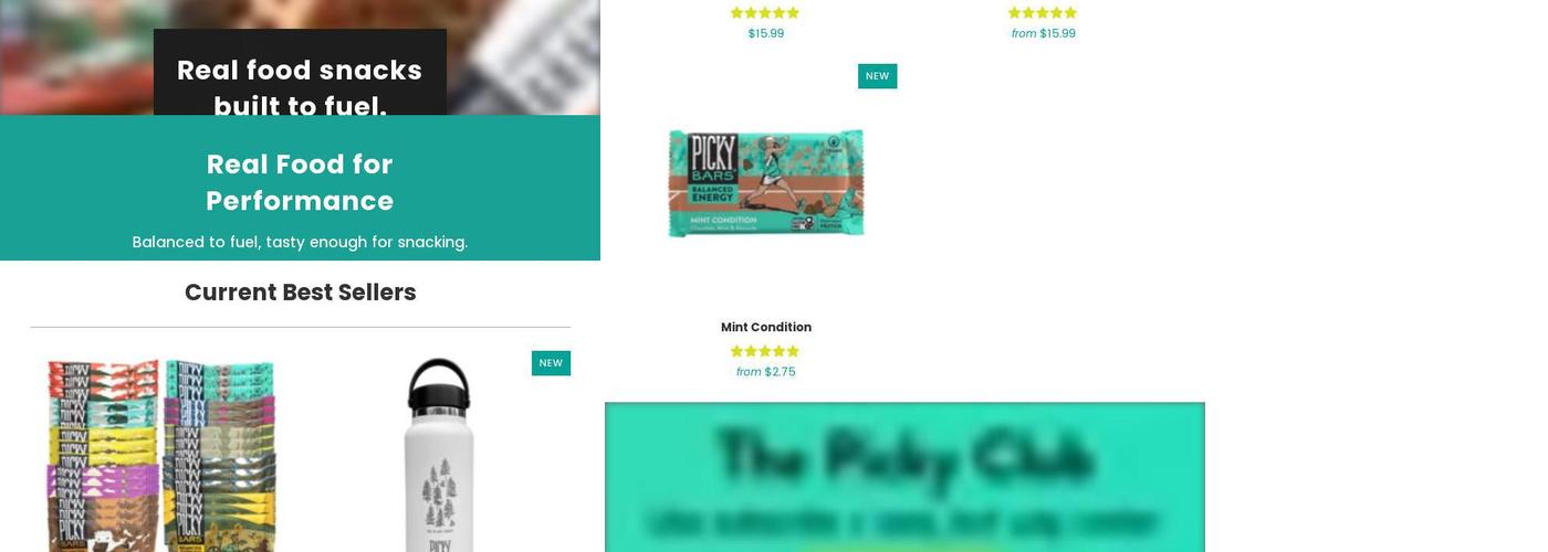 Picky Bars Menu