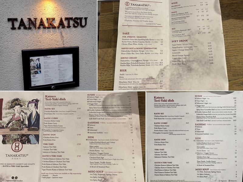 TANAKATSU Menu