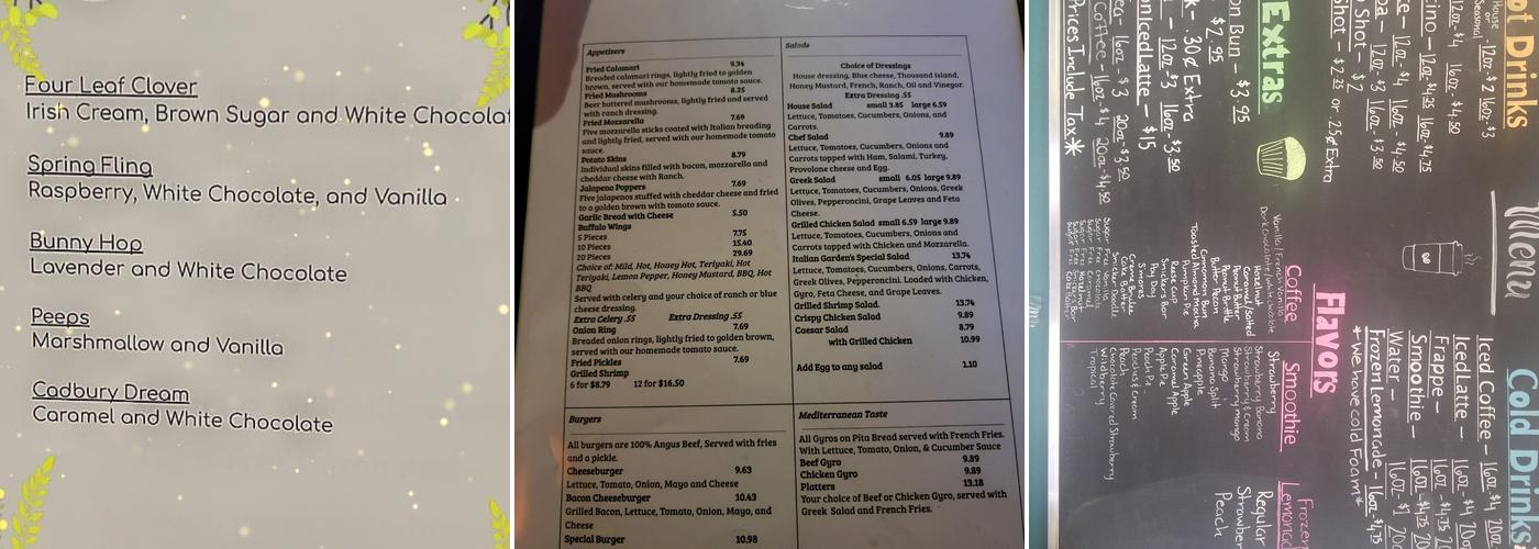 Manhattan Lounge Menu