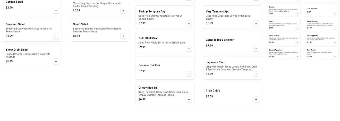 Samurai Menu