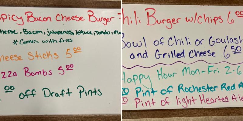 Silver Tavern Menu