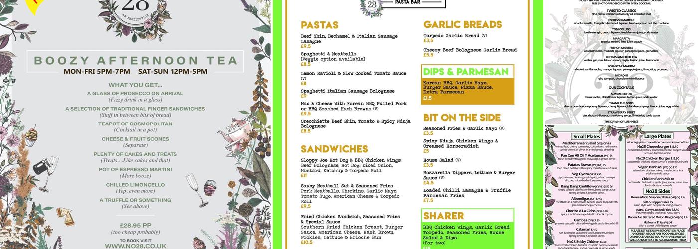 No28 Menu