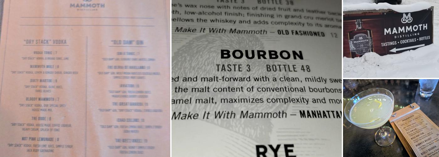 Mammoth Distilling Cocktail Lounge Menu