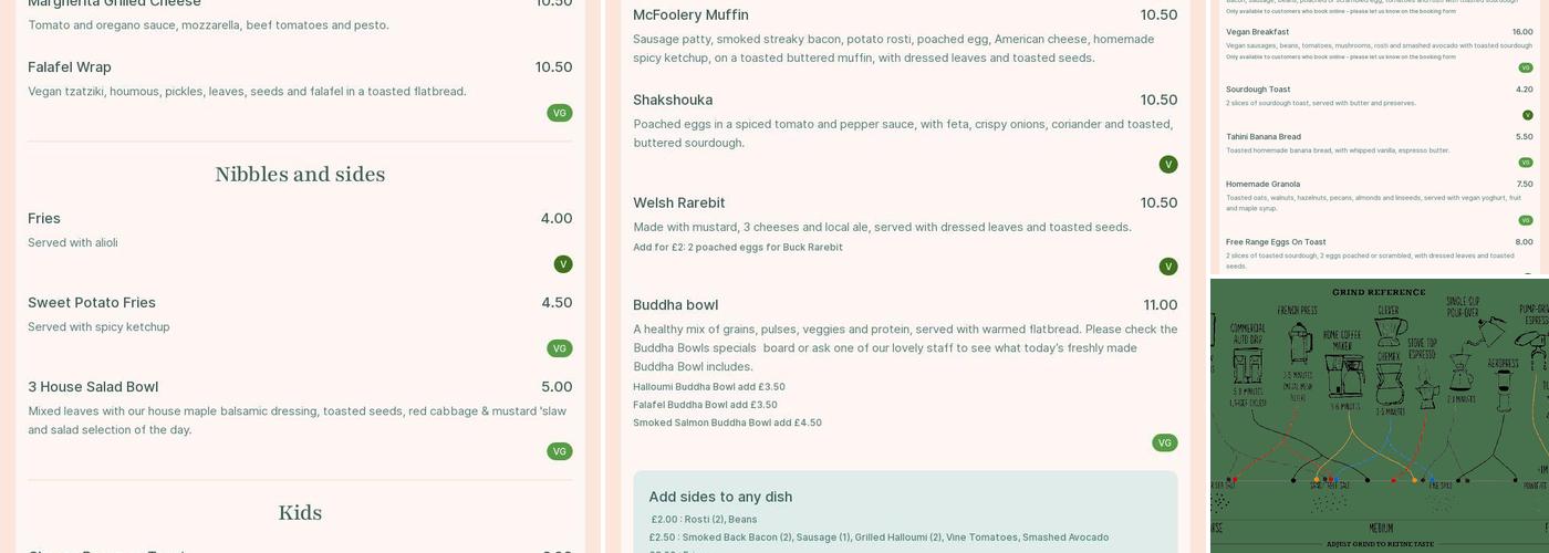 Tom Foolery Coffee Company Menu