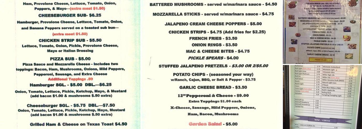 E&R Grille Menu