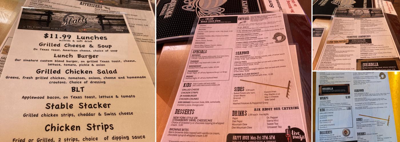 The Stable Menu