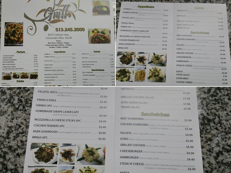 Tyme Out Menu