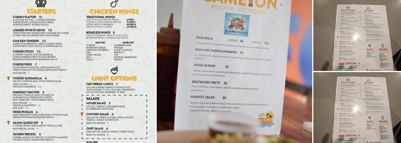 Game On! Menu