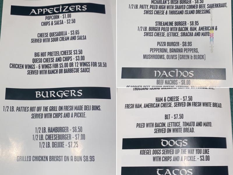 McFarlan's Pub Menu
