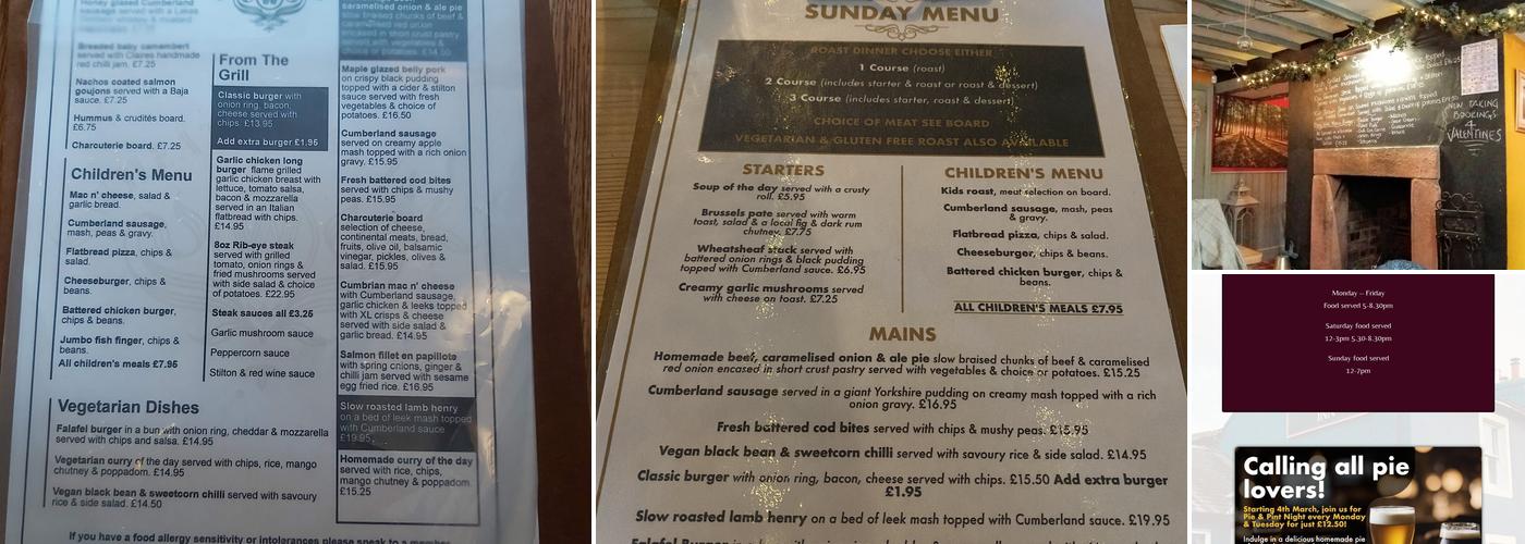 Wheatsheaf Inn Menu