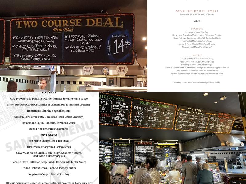 The Old Custom House Menu