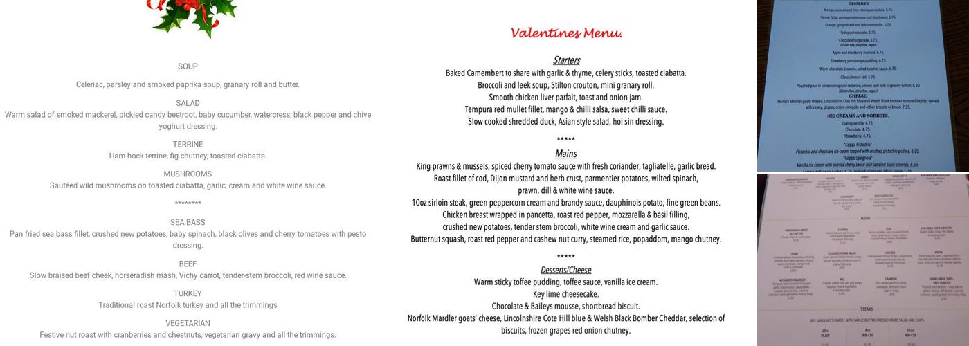 Hare Arms Stow Bardolph Menu