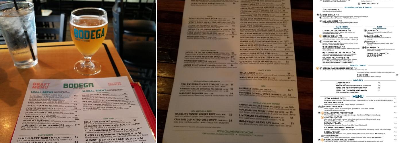 Bodega Menu