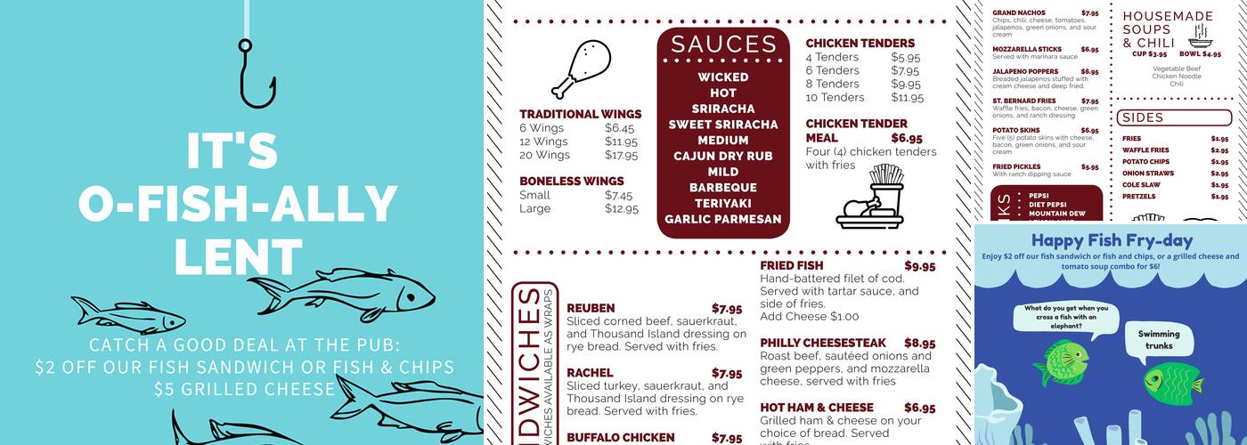 St. Bernard Pub Menu