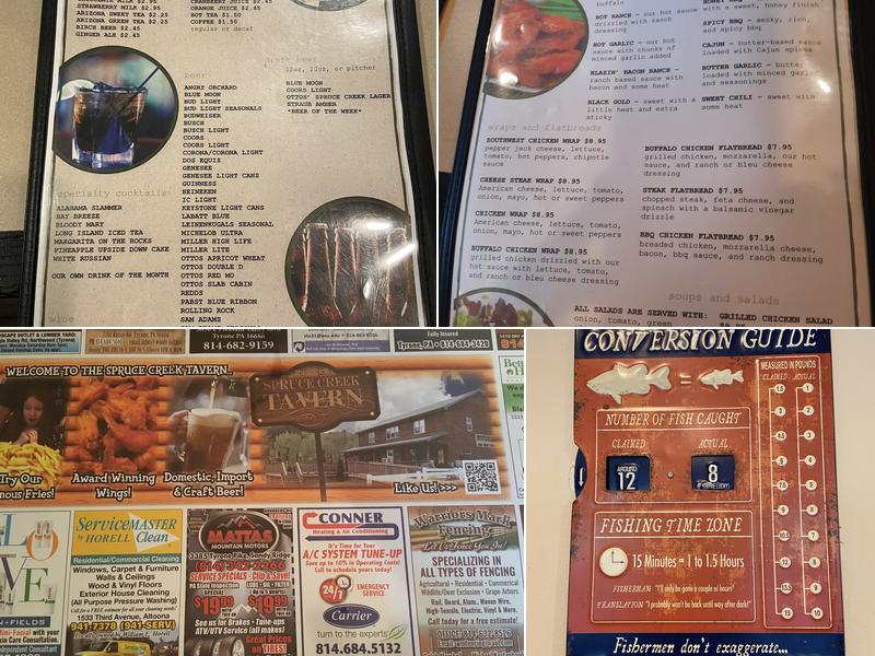 Spruce Creek Tavern Menu