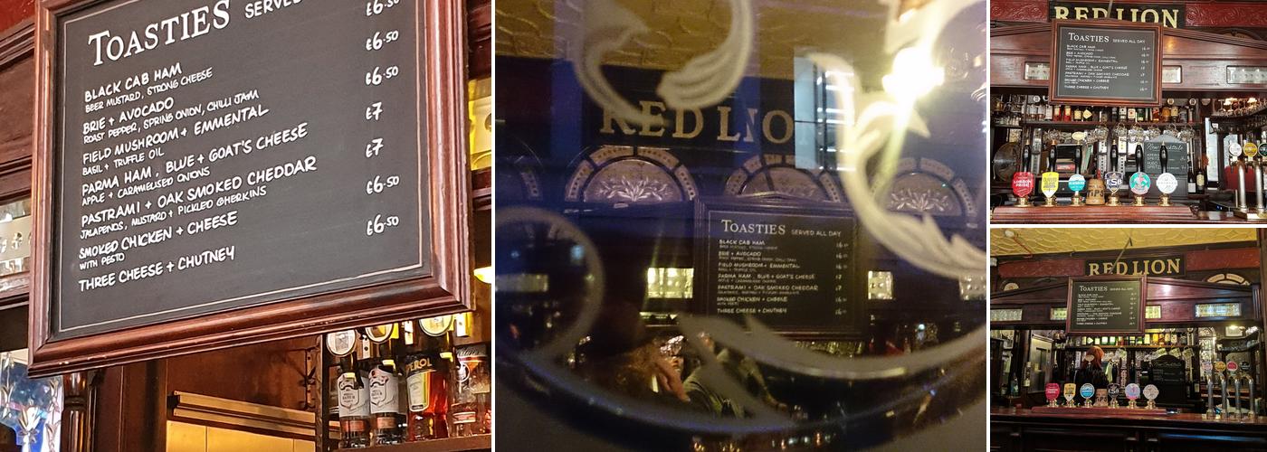 The Red Lion, Mayfair Menu