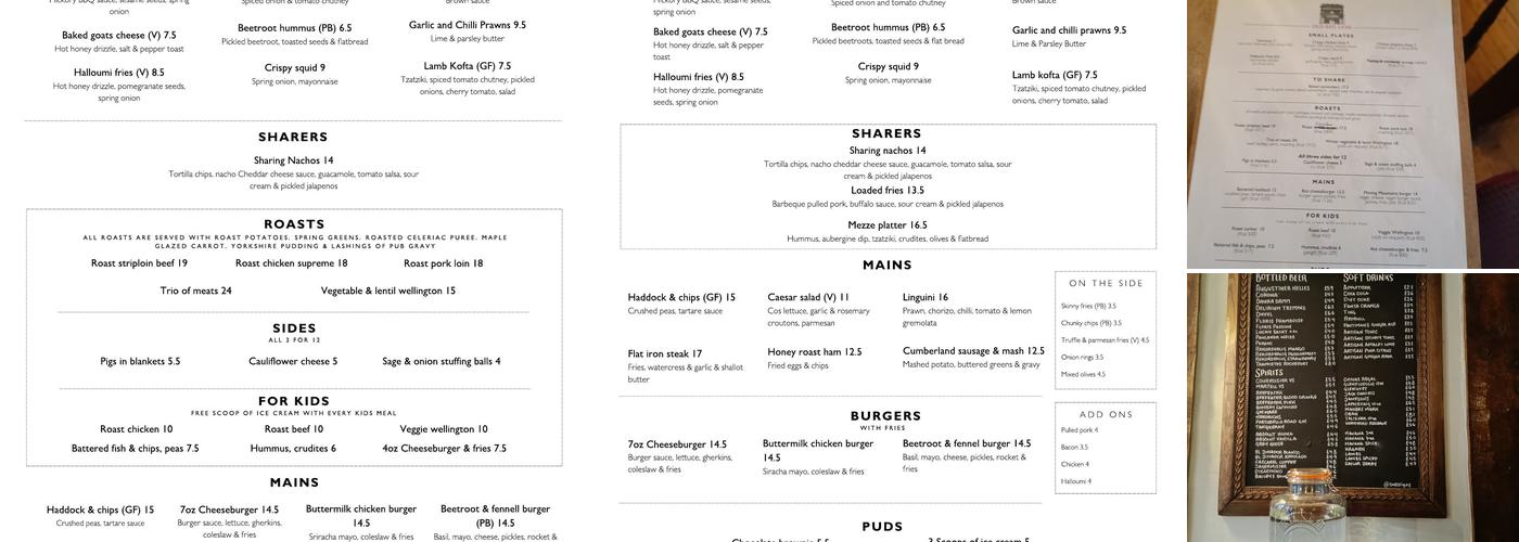 The Old Red Lion Menu