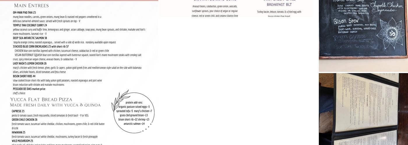 Apothecary Dining Menu