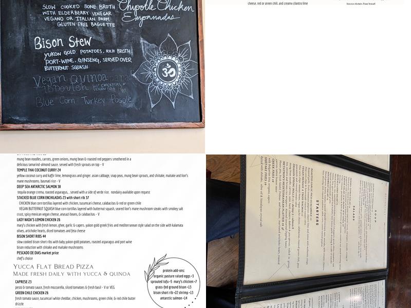 Apothecary Dining Menu