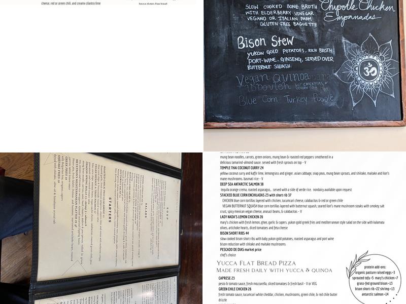 Apothecary Dining - One Sacred Menu