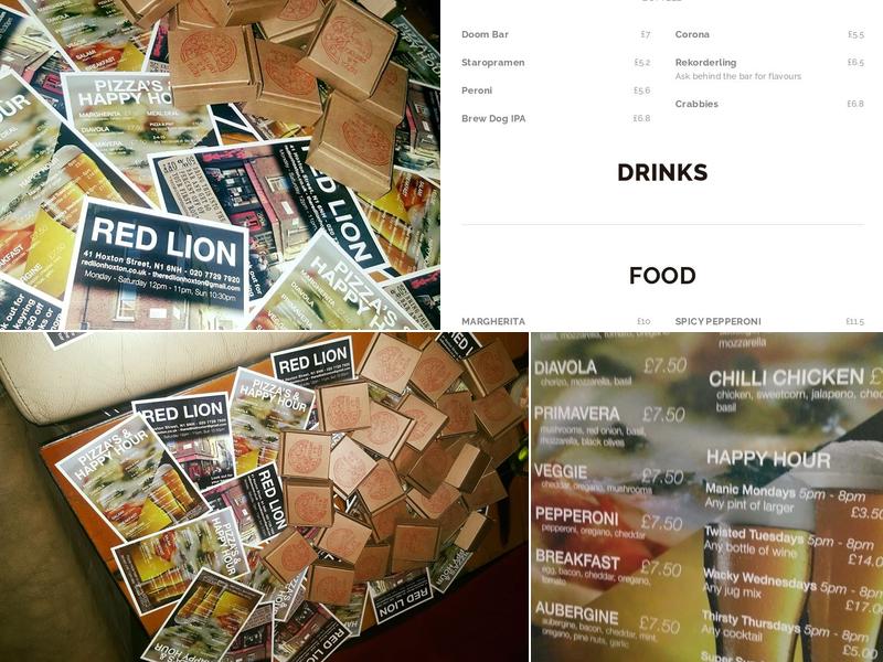 The Red Lion Menu