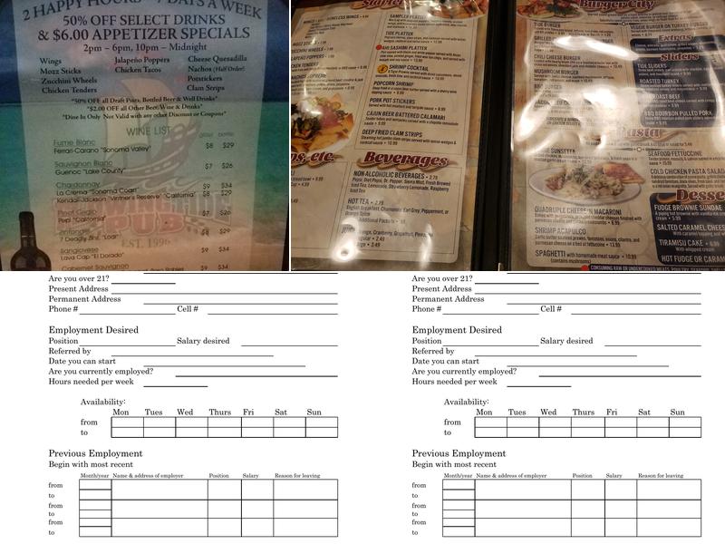 Flowing Tide Pub 5 Menu