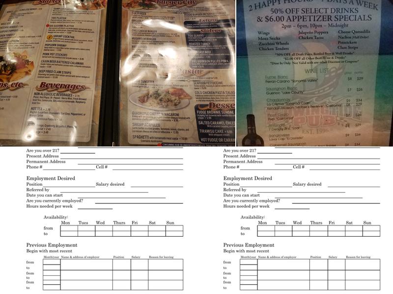 Flowing Tide Pub 5 Menu