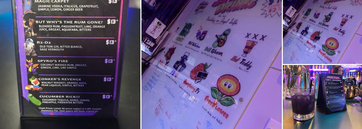 Press Start Arcade & Bar Menu