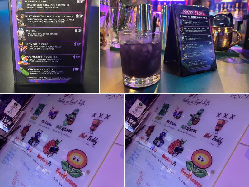 Press Start Arcade & Bar Menu
