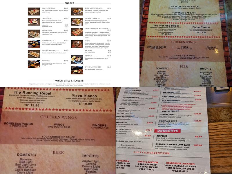 Lucky's Menu
