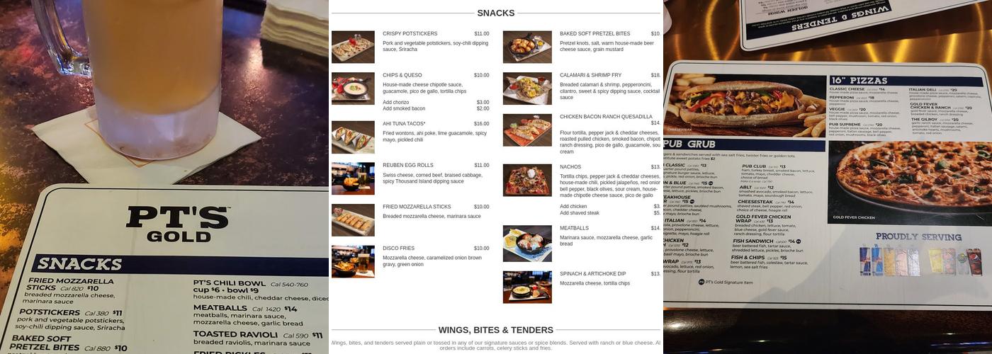 Pt's Gold Menu