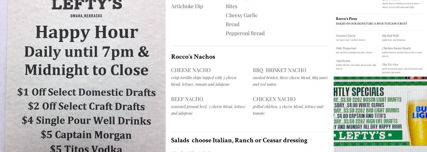Lefty's Menu