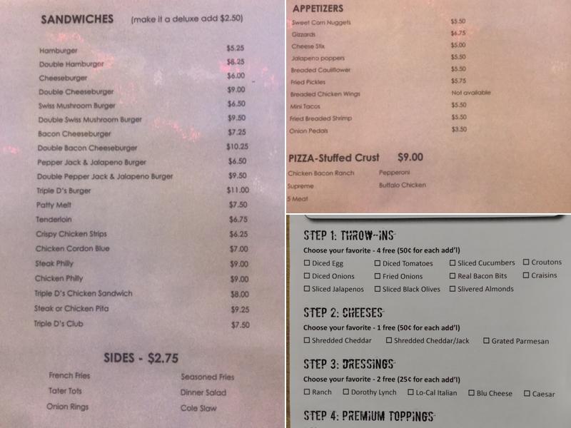 Triple D Menu