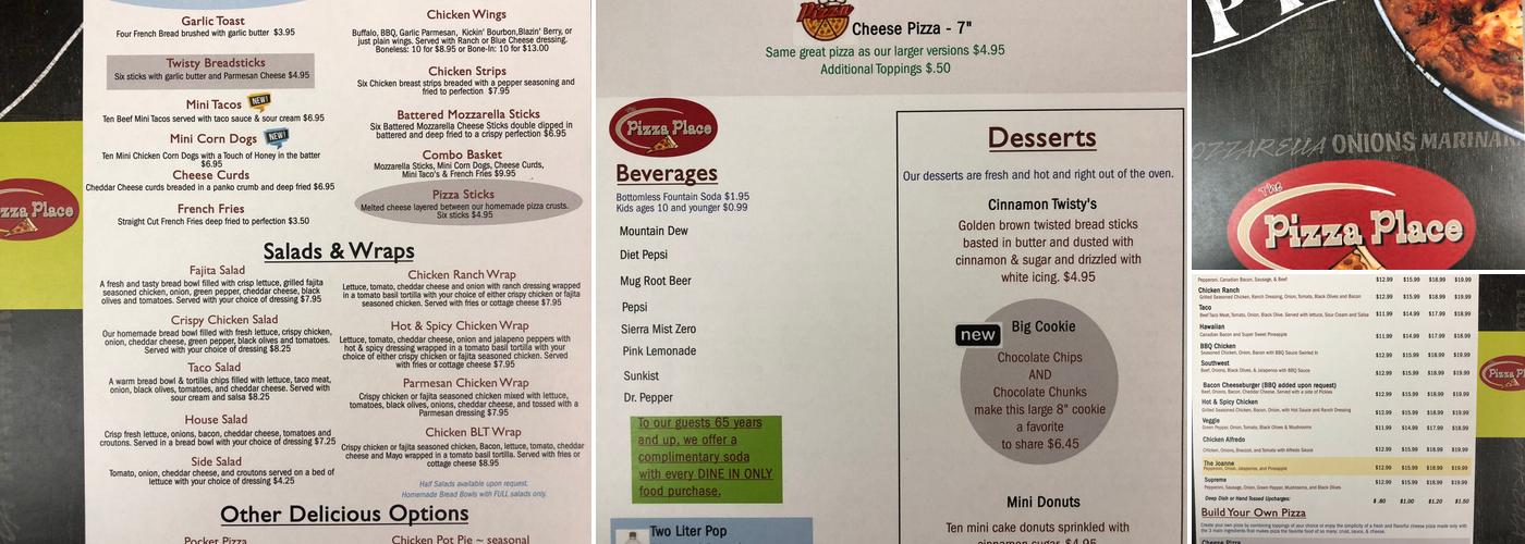 Old Time Saloon Menu